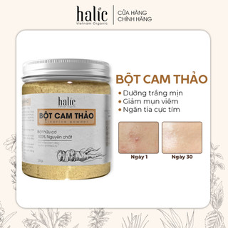 Bột Cam Thảo đắp mặt nạ nguyên chất Halic Organic 125G trắng da, dưỡng ẩm, làm chậm quá trình lão hóa của da