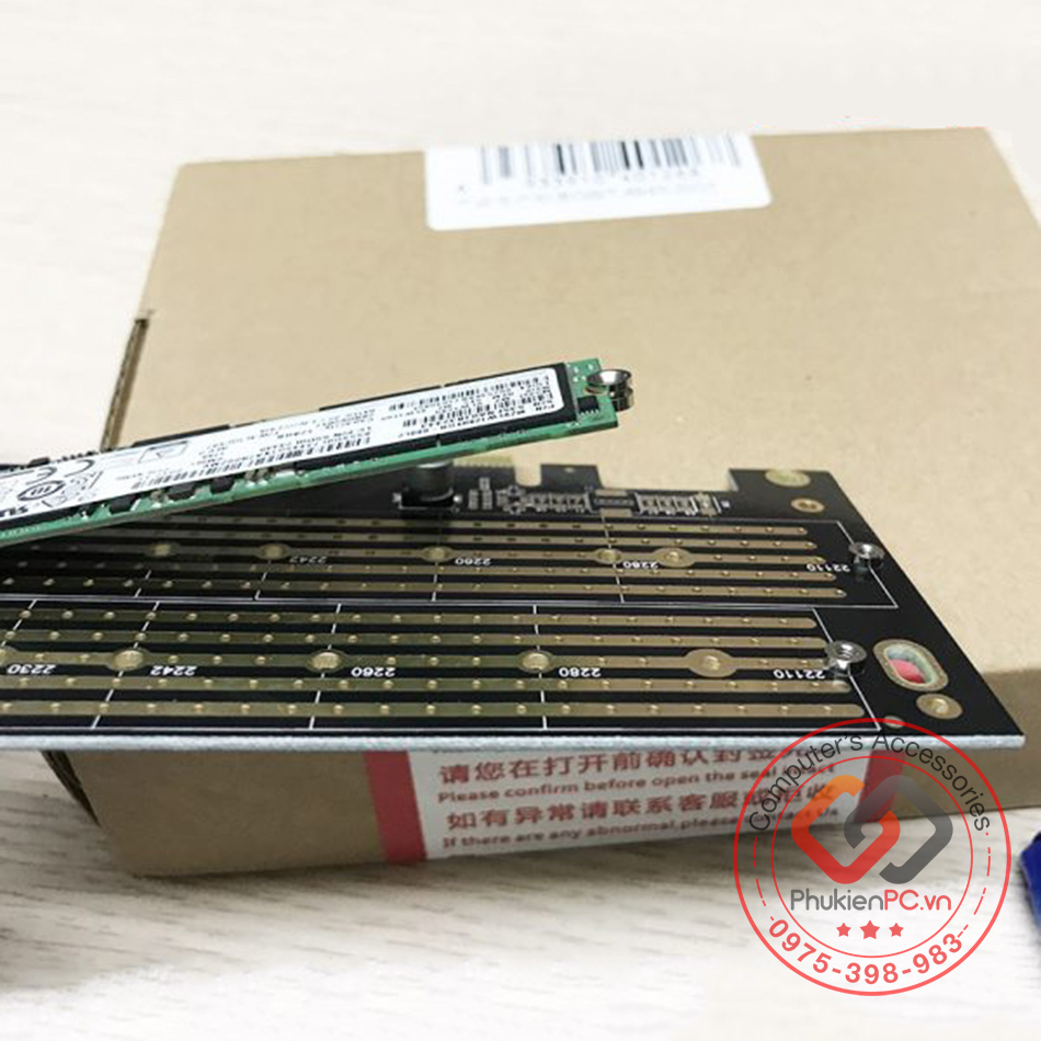Card SSD M.2 NVMe to PCI-E 4X Lắp ổ cứng SSD M2 2280 22110 NVMe PCIe vào máy tính PC máy tính đồng bộ server workstation