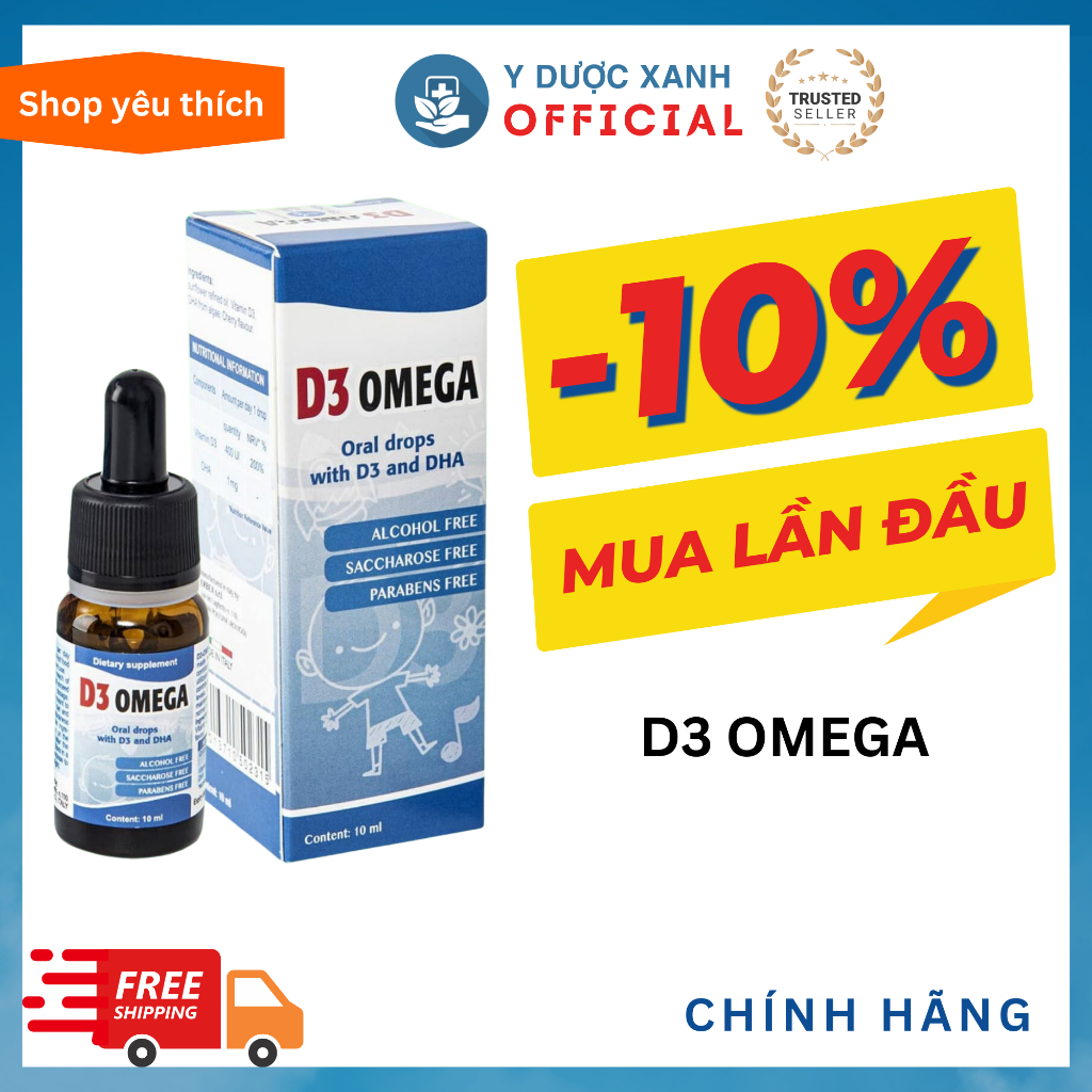 Mua  D3 OMEGA, 10ml, Bổ sung Vitamin D3, DHA cho bé - Y Dược Xanh