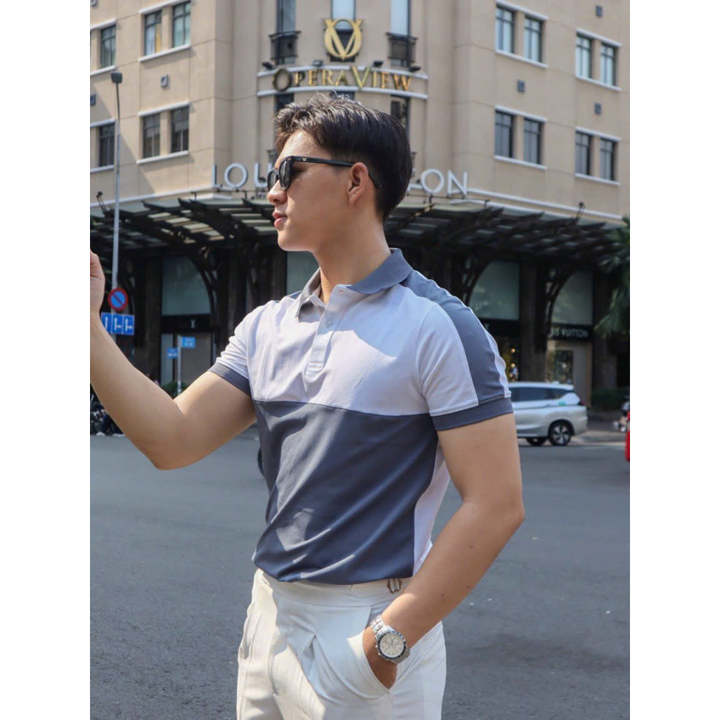 Áo thun polo nam phối màu, vải mềm mịn, thun cá sấu thoáng mát - TM1
