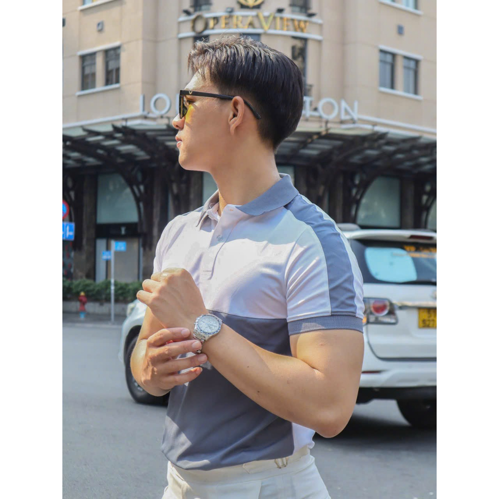 Áo thun polo nam phối màu, vải mềm mịn, thun cá sấu thoáng mát - TM1