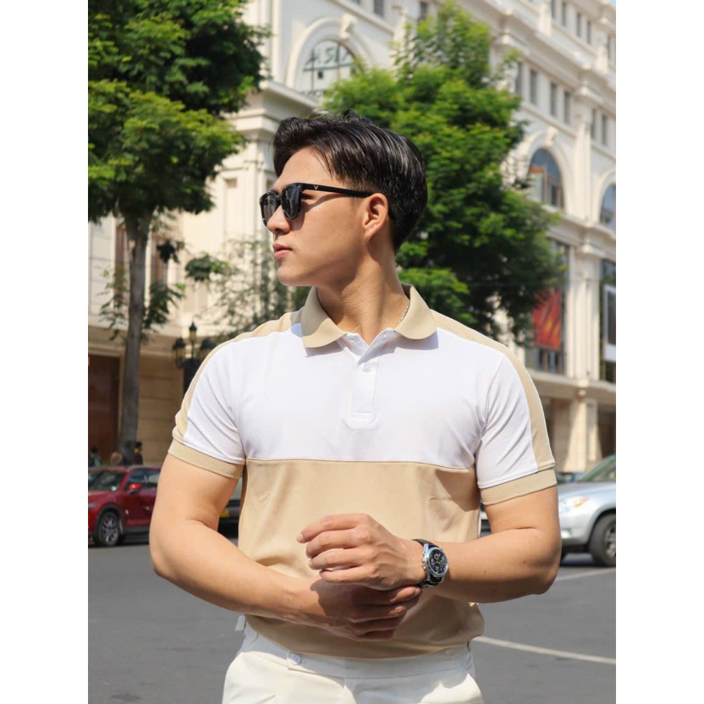 Áo thun polo nam phối màu, vải mềm mịn, thun cá sấu thoáng mát - TM1
