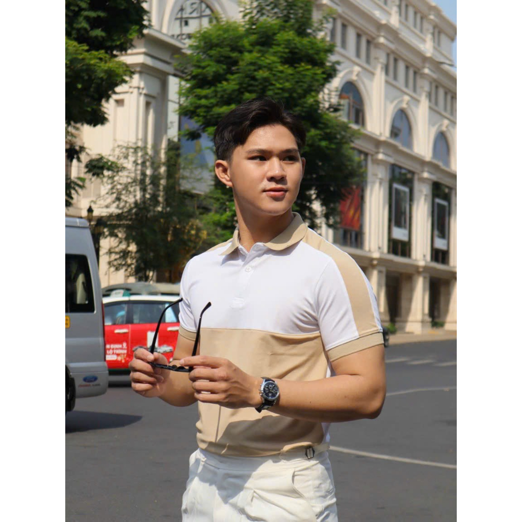 Áo thun polo nam phối màu, vải mềm mịn, thun cá sấu thoáng mát - TM1