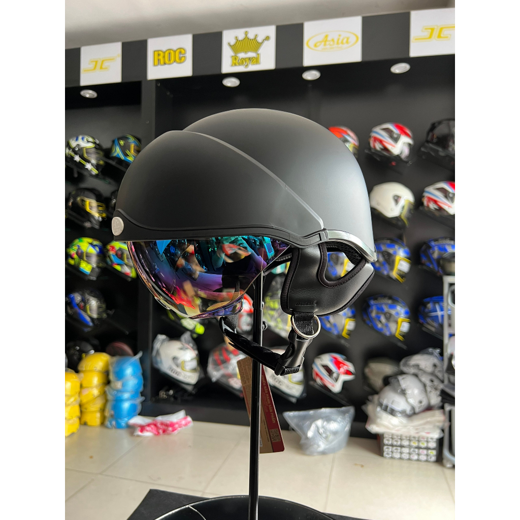 MŨ BẢO HIỂM 1/2 ASIA MT268 NỬA ĐẦU - KÍNH ÂM - LÓT THÁO RỜI HÀNG CHÍNH HÃNG - KÍNH 7 MÀU MỚI.