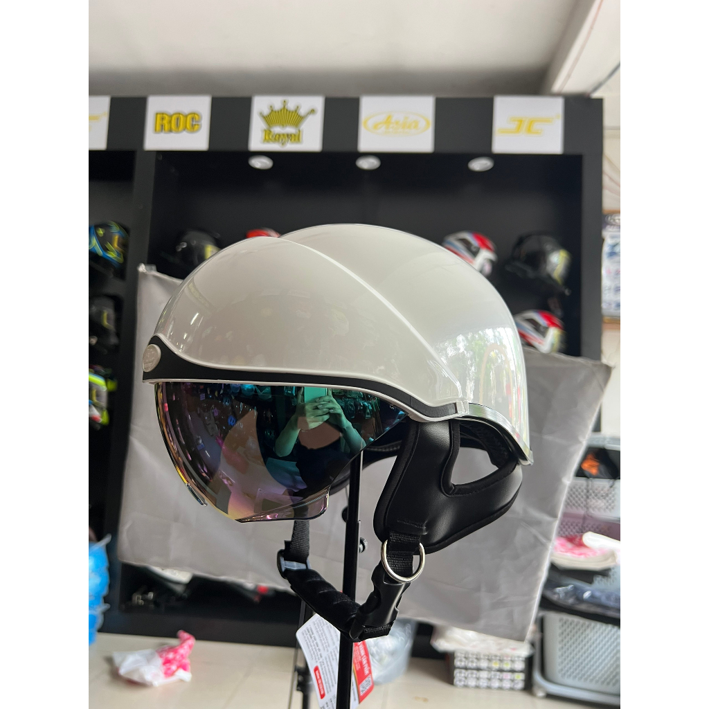 MŨ BẢO HIỂM 1/2 ASIA MT268 NỬA ĐẦU - KÍNH ÂM - LÓT THÁO RỜI HÀNG CHÍNH HÃNG - KÍNH 7 MÀU MỚI.