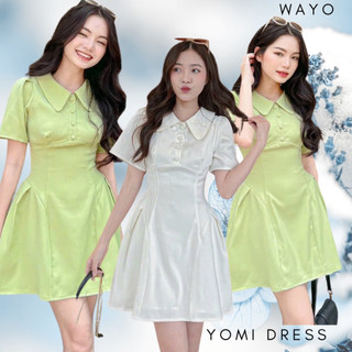 [Yomi Dress] Đầm WAYO cổ sơ mi nút bọc dáng xoè dạo phố xinh đẹp
