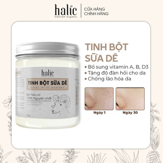 Tinh bột Sữa Dê đắp mặt nạ nguyên chất Halic Organic 125G thải độc, dưỡng ẩm, tắm tẩy tế bào chết trên da hiệu quả
