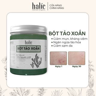 Bột Tảo Xoắn Spirulina đắp mặt nạ nguyên chất Halic Organic 40G ngừa nám, sạm, tàn nhang, dưỡng da trắng sáng da