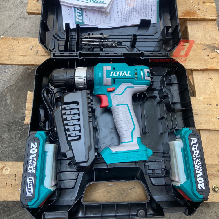 TOTAL Máy khoan búa dùng pin 20V 45Nm 3 chức năng TIDLI20145