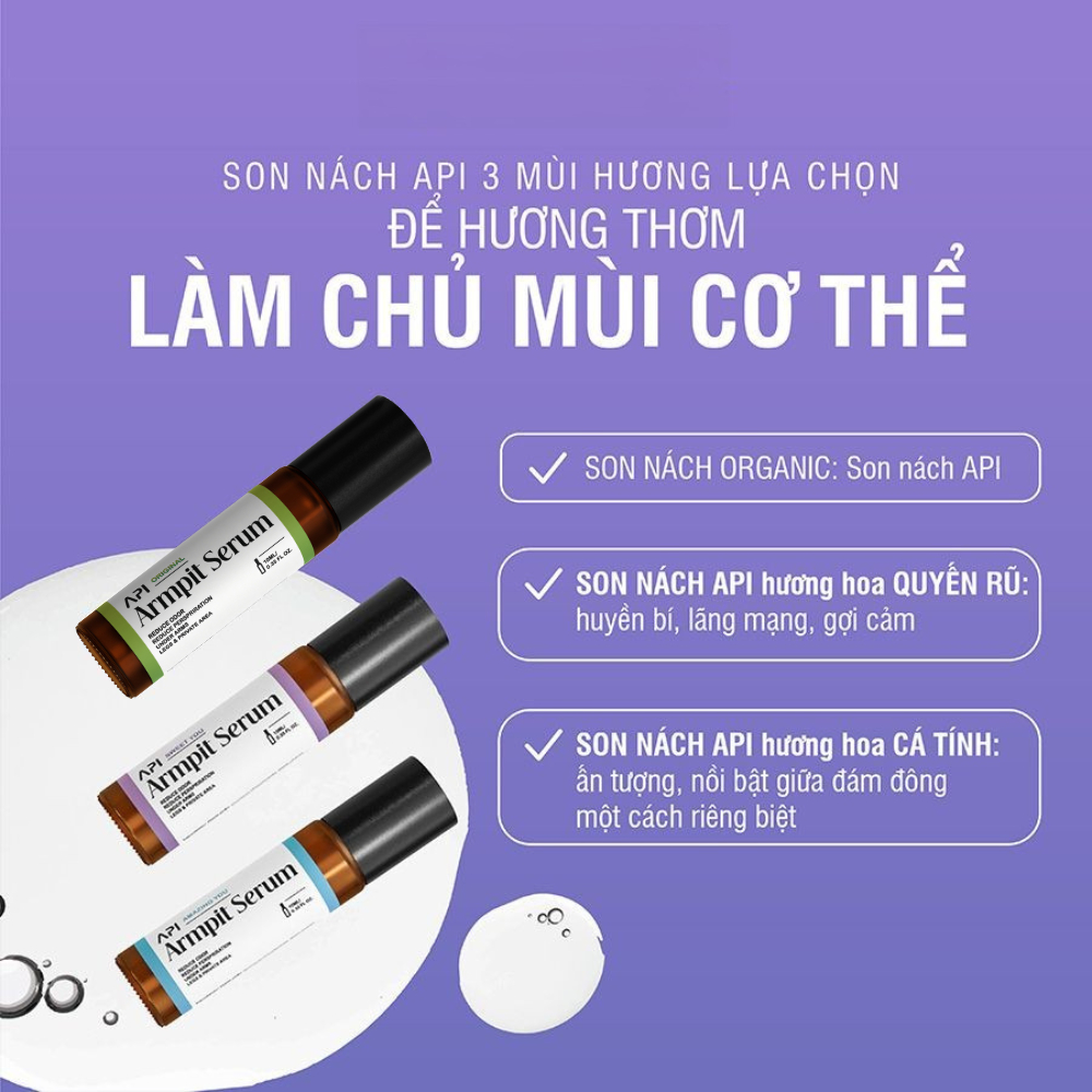 Son Nách API, Lăn Khử Mùi Hôi Nách Ngăn Tiết Mồ Hôi, Serum Giảm Thâm Mee Natural Cho Nam Và Nữ