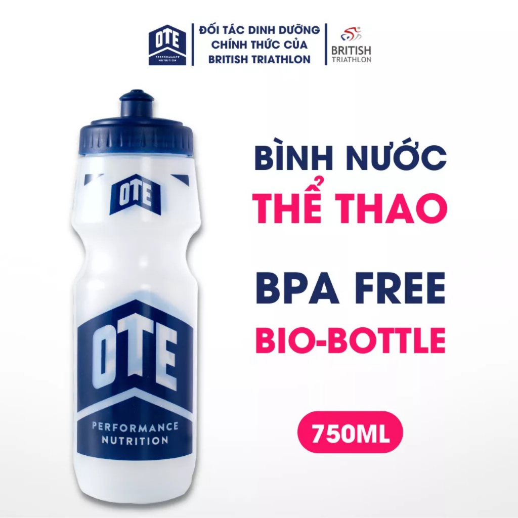 Bình Nước OTE Dung Tích 750ml, Thiết Kế Dễ Sử Dụng, Tiện Lợi Hơn Khi Đạp Xe, Đá Bóng, Triathlon, Tennis, Golf, Cầu Lông