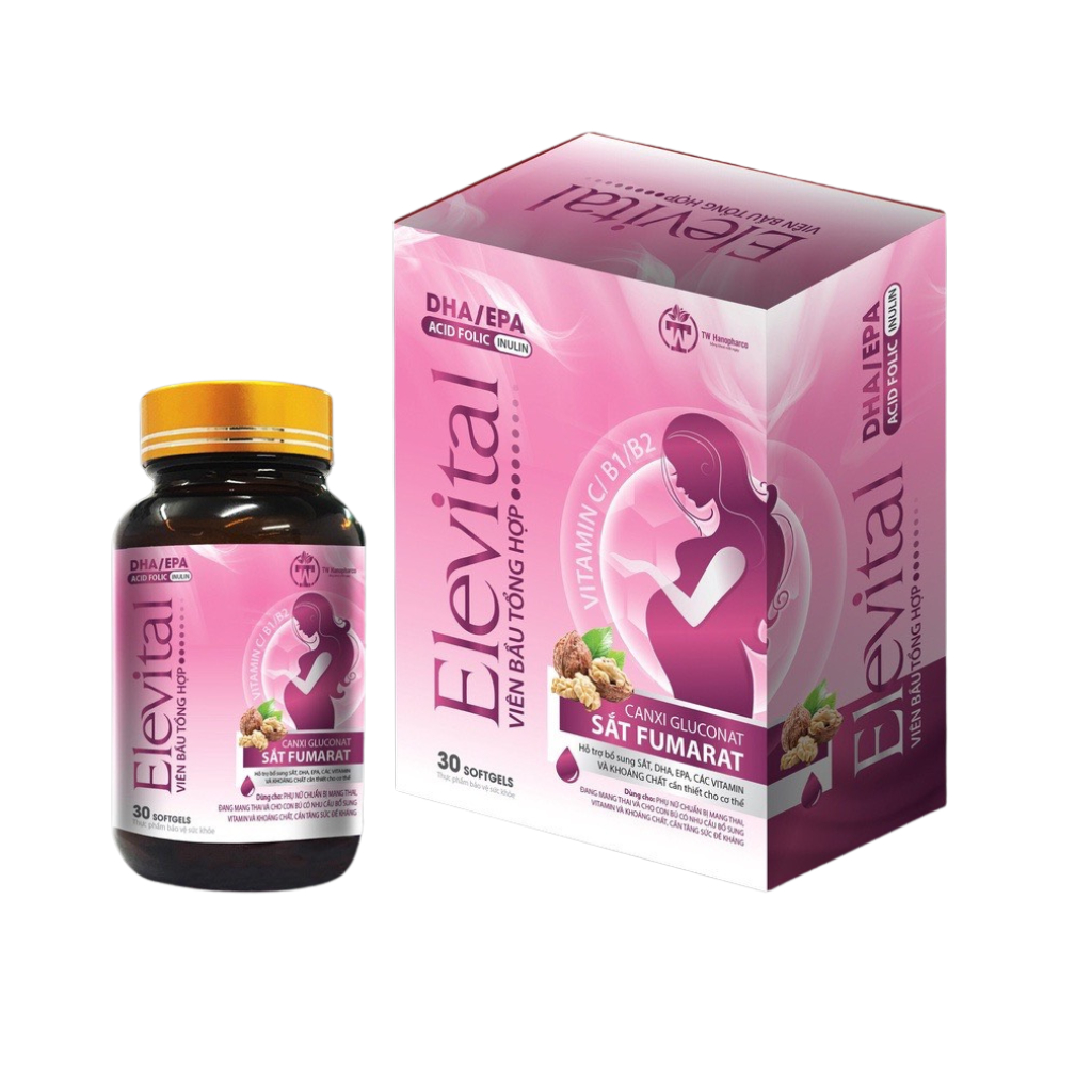 Viên uống bà bầu tổng hợp ELEVITAL, bô sung DHA, sắt, axit folic và các vitamin khoáng chất ( hộp 30 viên)