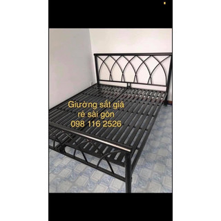 Giường sắt khung tròn kiểu đan chéo 1,6mx2m
