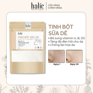 Tinh bột Sữa Dê nguyên chất Halic Organic 40G đắp mặt nạ thải độc, dưỡng ẩm, tắm tẩy tế bào chết trên da hiệu quả