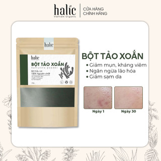 Bột Tảo Xoắn Spirulina nguyên chất Halic Organic 40G đắp mặt nạ ngừa nám, sạm, tàn nhang, dưỡng da trắng sáng và đều màu