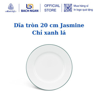 Dĩa tròn minh long 20 cm jasmine chỉ xanh lá