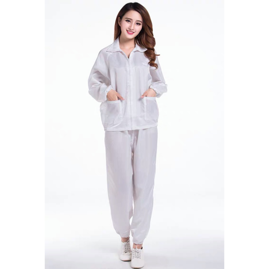 Quần Áo Phòng Sạch Màu Xanh Trắng