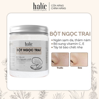 Bột Ngọc Trai dẻo đắp mặt nạ Halic Organic 125G dưỡng trắng da, giảm nhăn ngừa lão hóa, đánh bay mụn hiệu quả