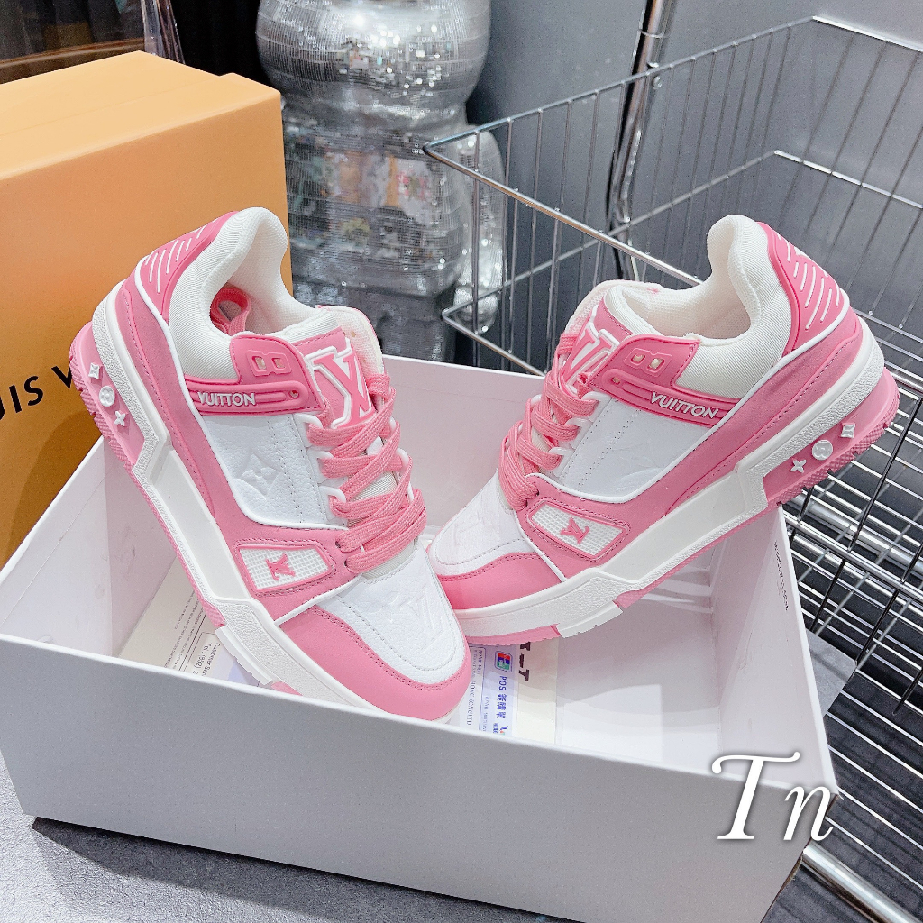 GIÀY THỂ THAO LV MÀU HỒNG MIX TRẮNG