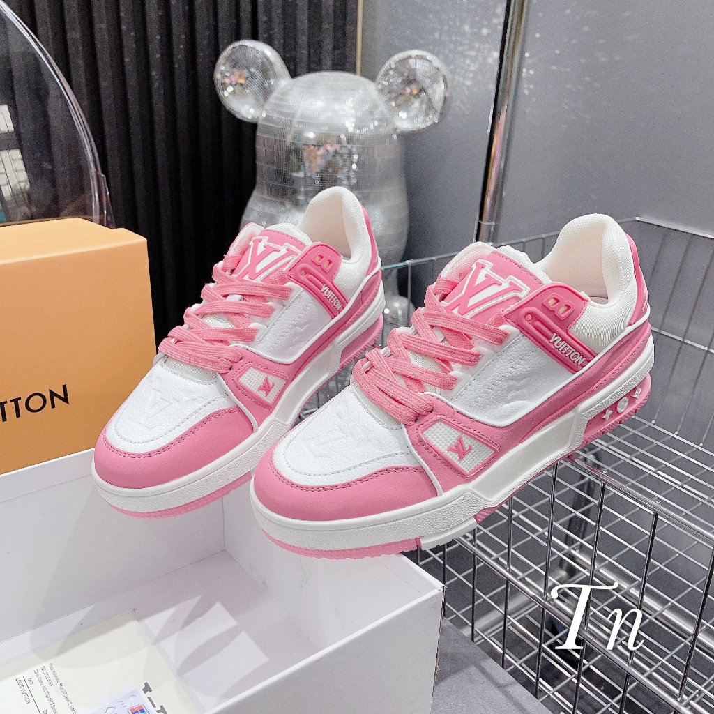 GIÀY THỂ THAO LV MÀU HỒNG MIX TRẮNG