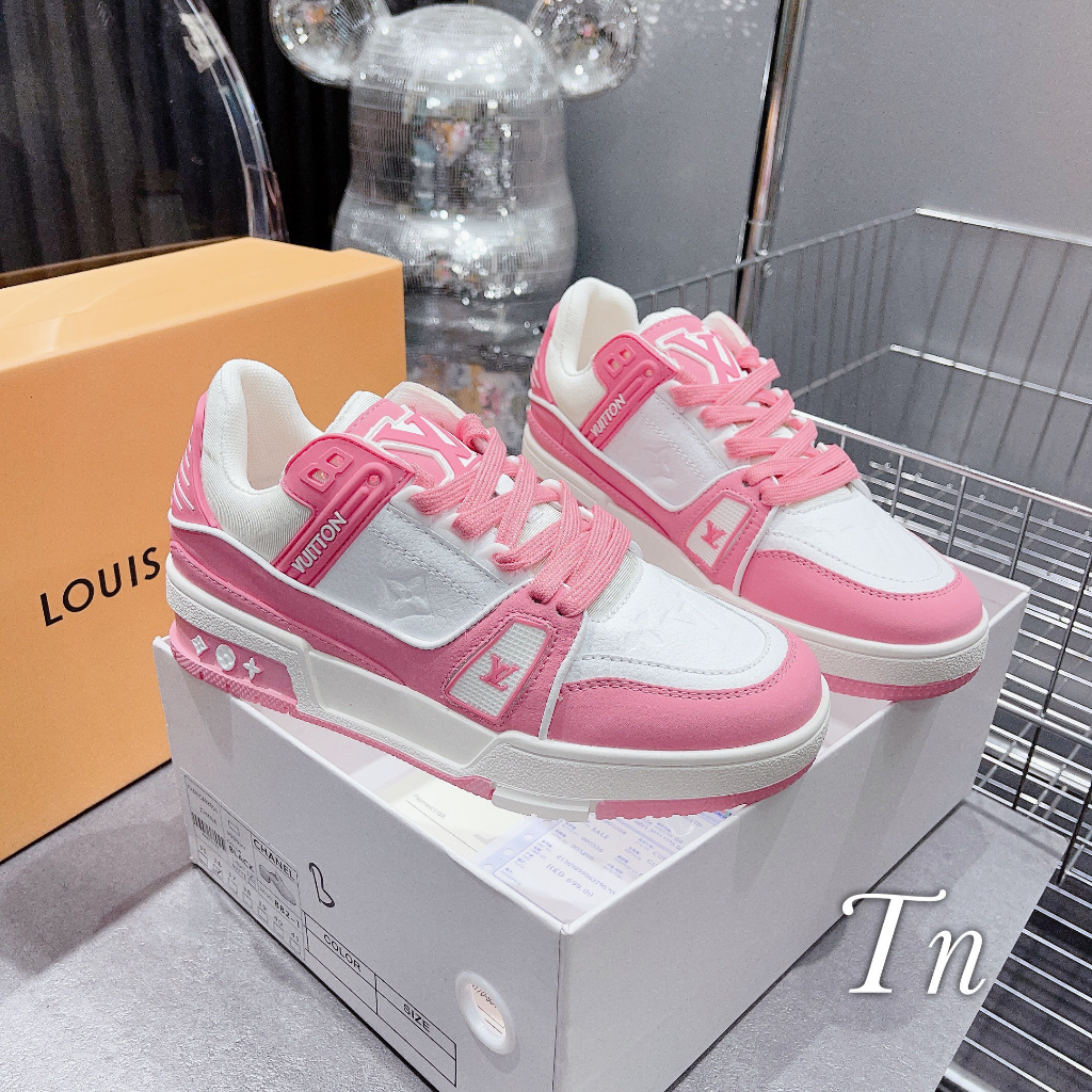 GIÀY THỂ THAO LV MÀU HỒNG MIX TRẮNG