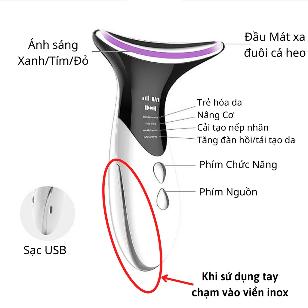 Máy đẩy tinh chất EMS 4D KOREA - Máy nâng cơ mặt kết hợp điện châm, xóa nếp nhăn và trẻ hóa làn da - Bảo hành 12 tháng