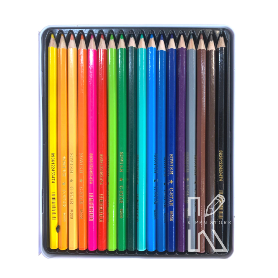 Hộp 18 Cây Bút Chì Màu Hộp Thiếc Gstar Cao Cấp - Văn Phòng Phẩm No.1