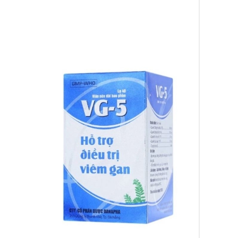 VG5 hạ men gan, tăng cường chức năng gan. Hộp 40 viên