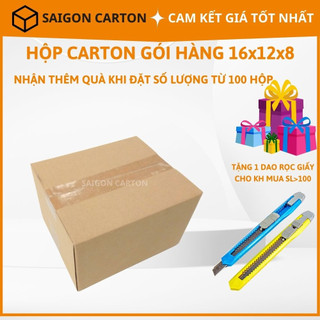 Hộp carton đóng gói hàng  size 16X12X8 cm - sản xuất bởi SÀI GÒN CARTON