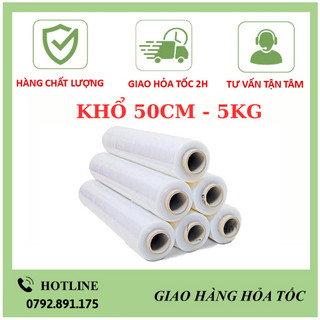 Màng PE TRONG khổ 50cm 5kg, màng chít, màng co, nilong bọc, màng quấn bọc hàng lõi nhỏ giá rẻ Hà Nội