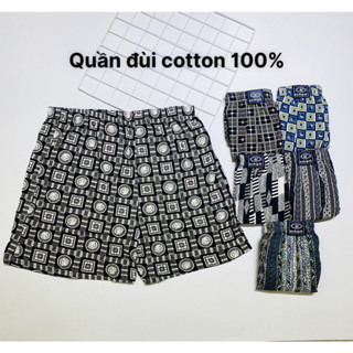 Quần đùi nam thun cotton hoa mặc ngủ, Quần lót nam trung niên thoáng mát thoải mái