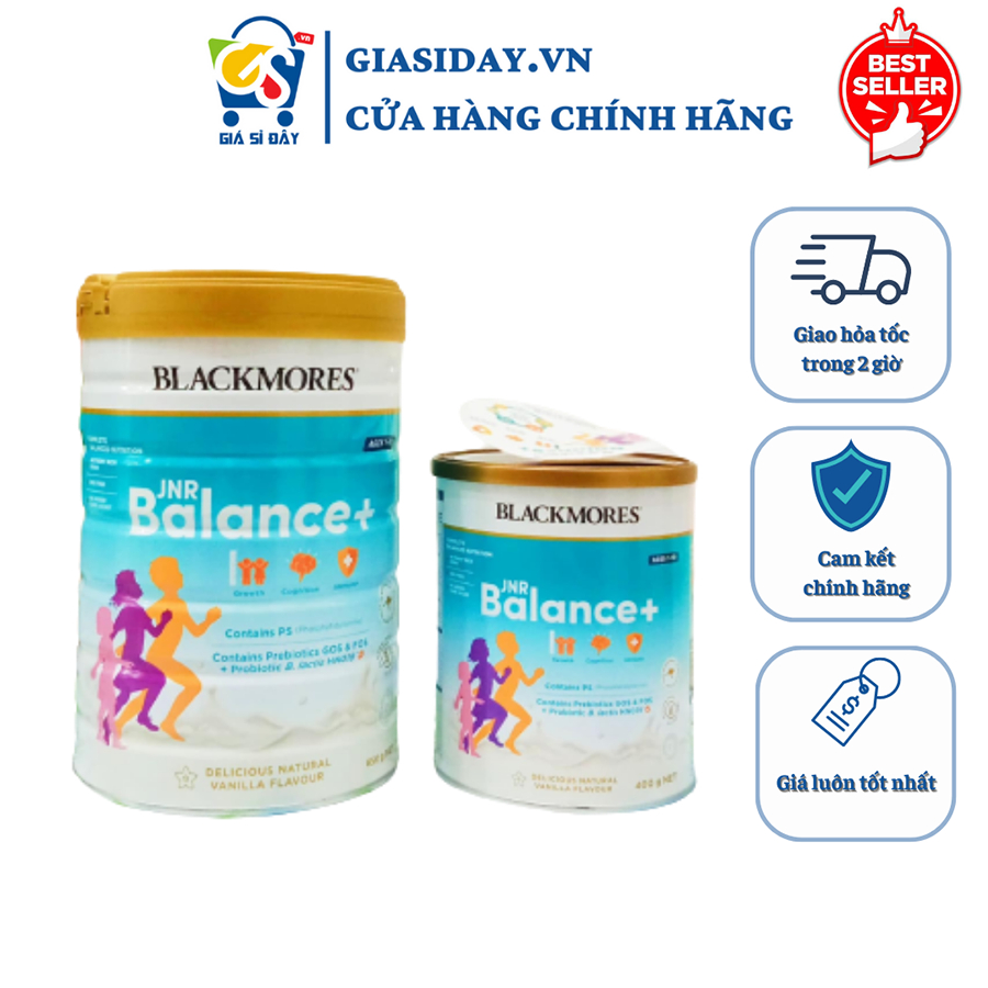 [Date 2025] Sữa Blackmores JNR Balance+ Vanilla - Sữa Bột Công Thức Cao Năng Lượng 850g,400g