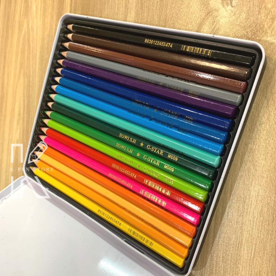Hộp 18 Cây Bút Chì Màu Hộp Thiếc Gstar Cao Cấp - Văn Phòng Phẩm No.1