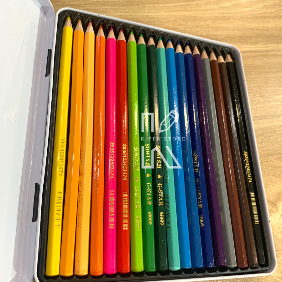 Hộp 18 Cây Bút Chì Màu Hộp Thiếc Gstar Cao Cấp - Văn Phòng Phẩm No.1