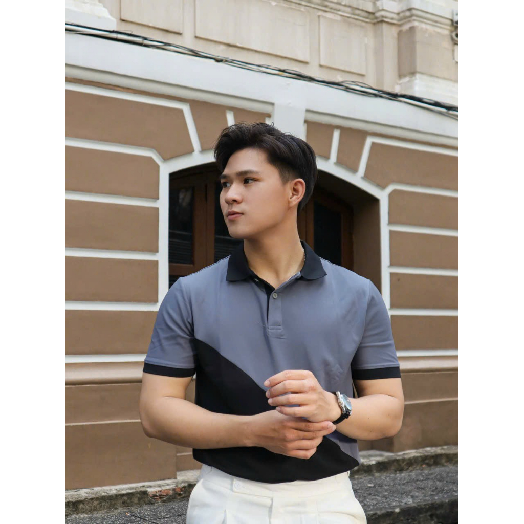 Áo thun polo nam phối màu, vải mềm mịn, thun cá sấu thoáng mát - TM2