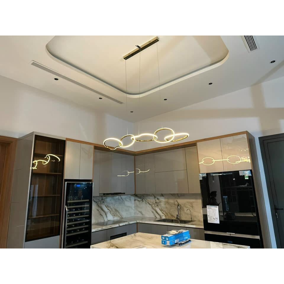 Đèn thả vòng Ring Led INOX mạ TITAN hiện đại trang trí nội thất CAO CẤP