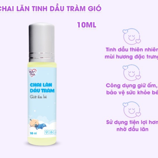 Chai lăn tinh dầu tràm gió Bub&amp;Mum cho bé - giữ ấm cơ thể bé, đuổi côn trùng, giảm đau (Chai 10ml)