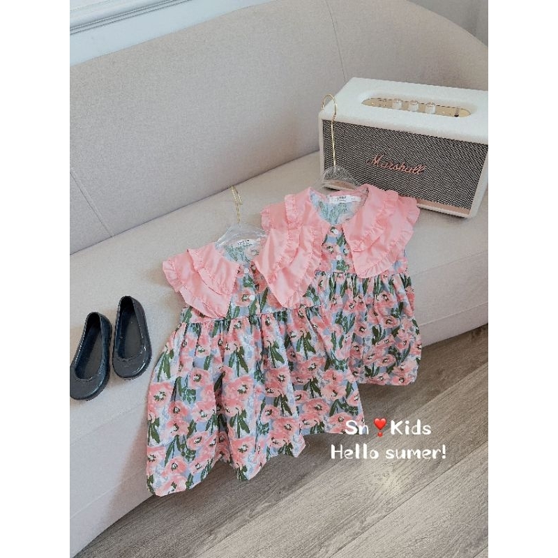 🖤🖤Váy thô thiết kế cổ bèoChất thô mềm . size 8_30kg