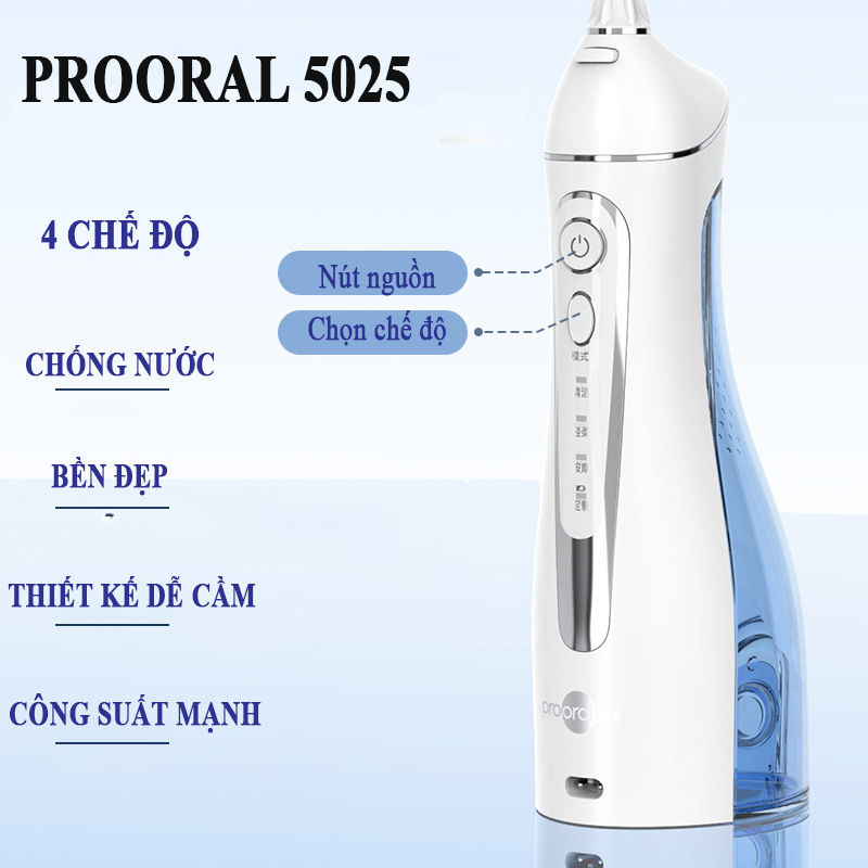 Máy tăm nước cầm tay Prooral 5025 bản nội địa Trung bán chạy nhất, chăm sóc răng miệng