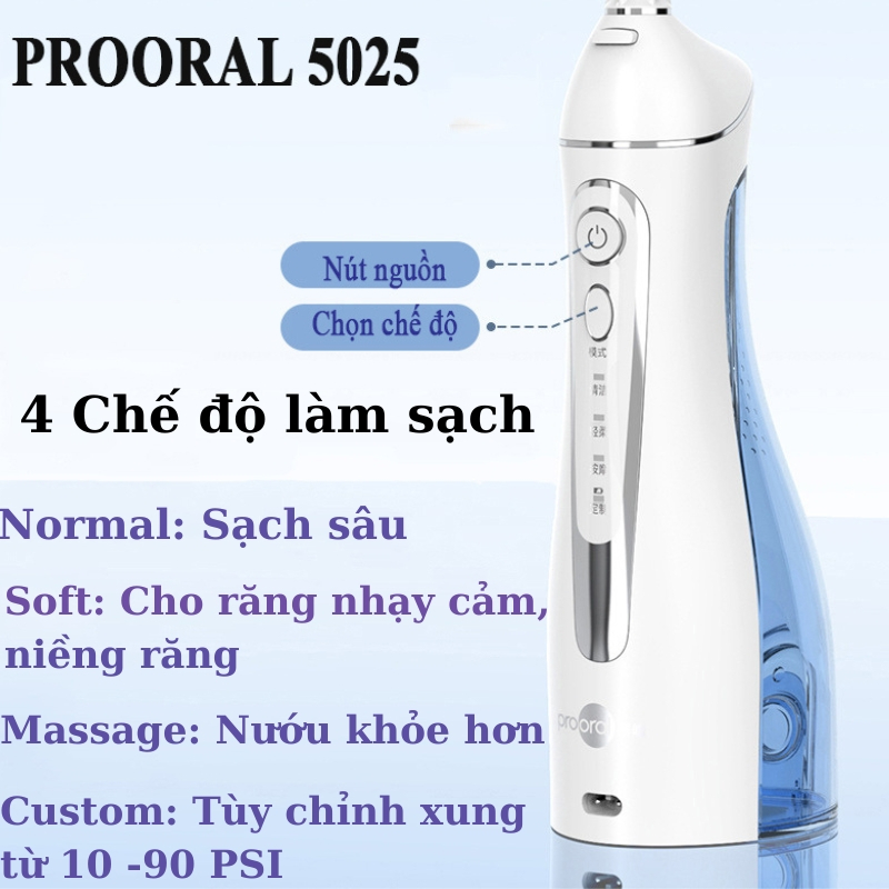 Máy tăm nước cầm tay Prooral 5025 bản nội địa Trung bán chạy nhất, chăm sóc răng miệng