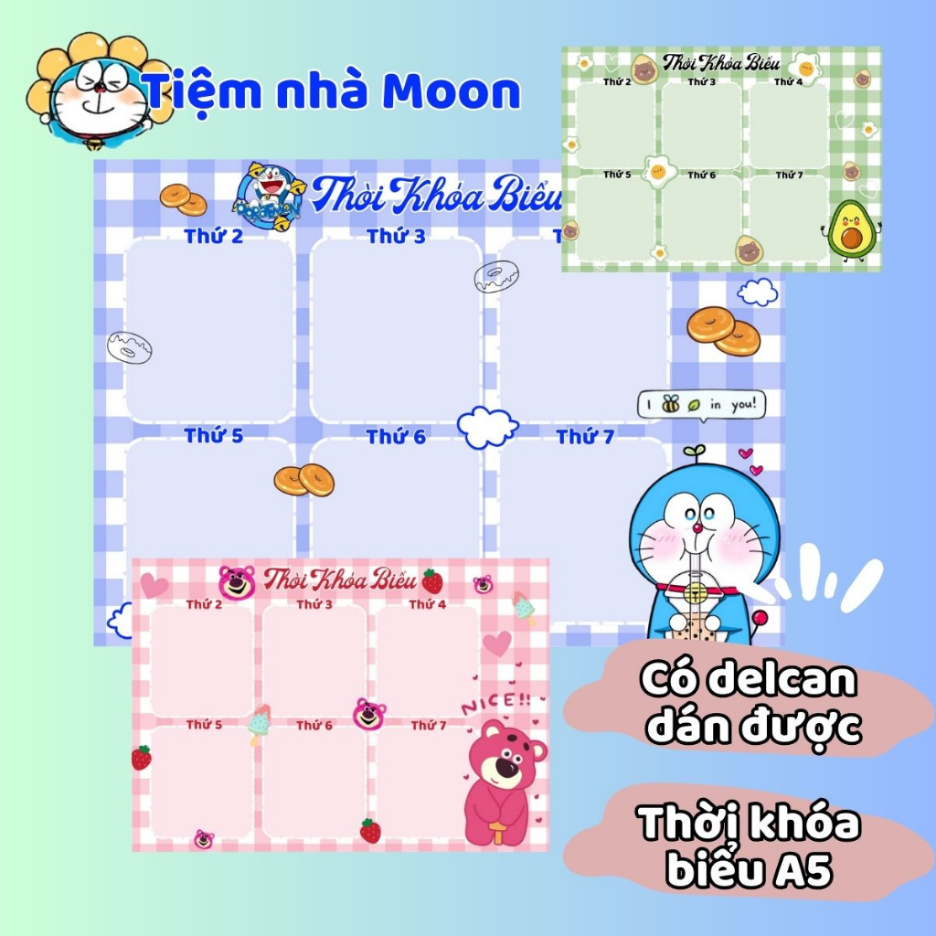 1 TỜ THỜI KHÓA BIỂU DÁN ĐƯỢC