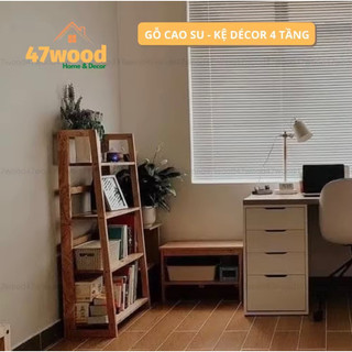 Kệ gỗ 4 tầng kiểu chữ A, kệ decor chữ A 47wood xinh xắn gỗ cao su