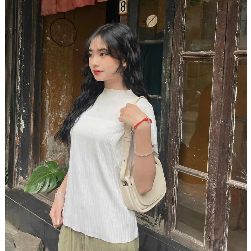 Áo thun gân tay dơi cổ leo sang chảnh Heppy _ Ao6917_P11K6