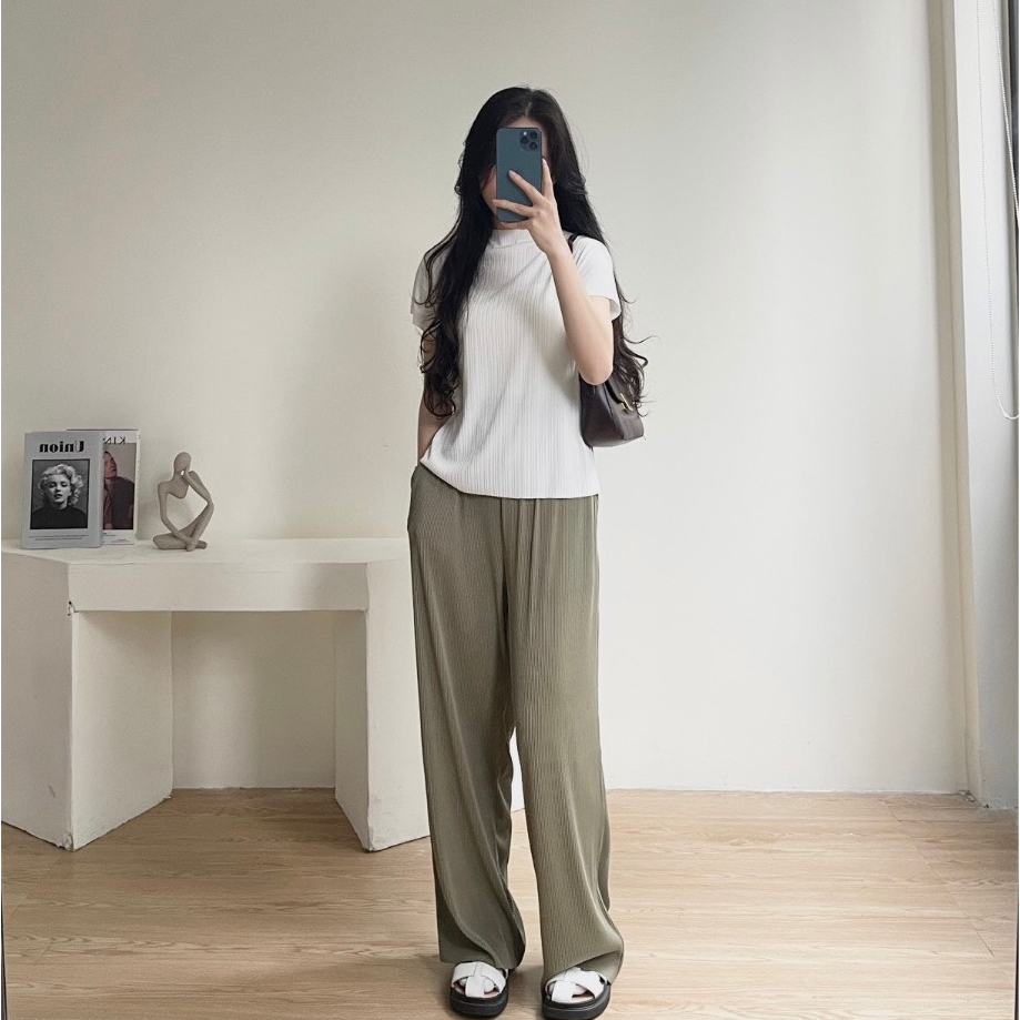 Áo thun gân tay dơi cổ leo sang chảnh Heppy _ Ao6917_P11K6