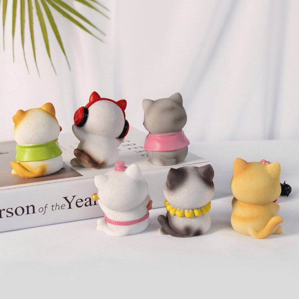 MÔ hình ban nhạc Nhạc Mèo Trang Trí Taplo Ô Tô, Bàn Làm Việc, Văn Phòng Siêu Ngộ Nghĩnh