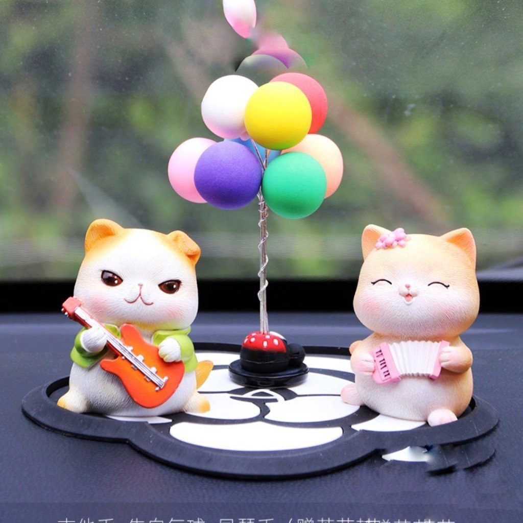 MÔ hình ban nhạc Nhạc Mèo Trang Trí Taplo Ô Tô, Bàn Làm Việc, Văn Phòng Siêu Ngộ Nghĩnh