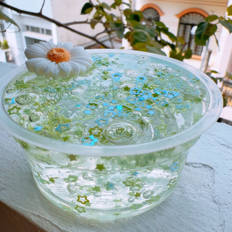 Slime trong trang trí cốm siêu xinh, đồ chơi slime giải trí, đồ chơi chất dẻo luyện sự tập trung