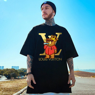 Áo Thun Unisex LV Hoạ Tiết Gấu Ted Chất Liệu Cotton Mềm Mát Kiểu Dáng Unisex Cá Tính LV011