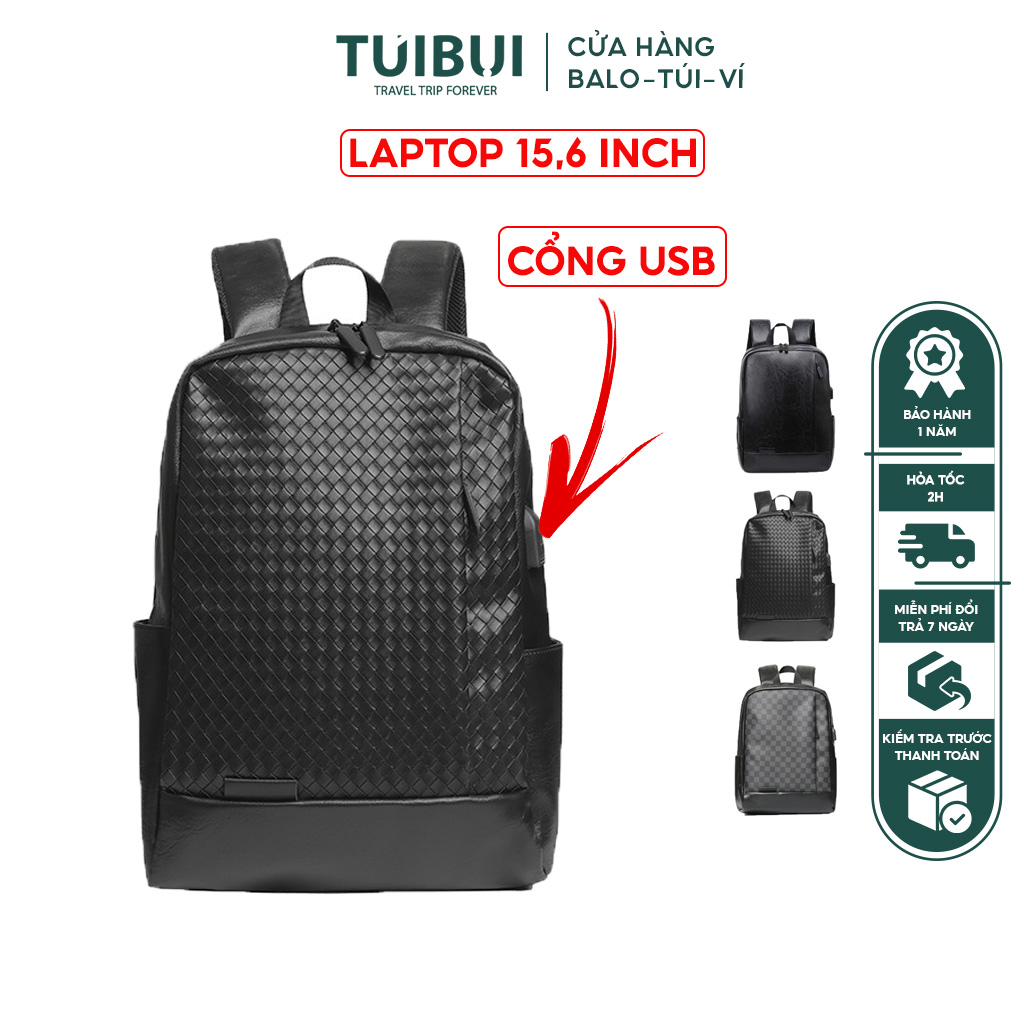 Balo da nam nữ unisex đi học thời trang đựng laptop 15.6 inch chống nước, phong cách Hàn Quốc - TB199