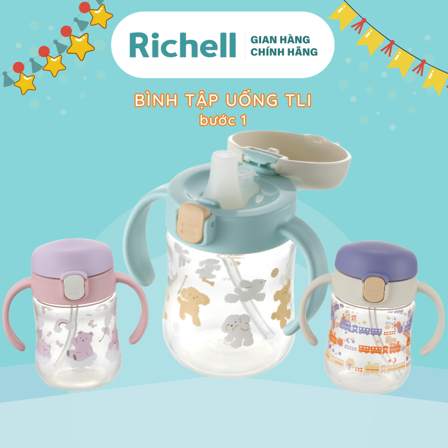 Bình tập uống TLI Richell Nhật Bản - bước 1 200ml | Baby